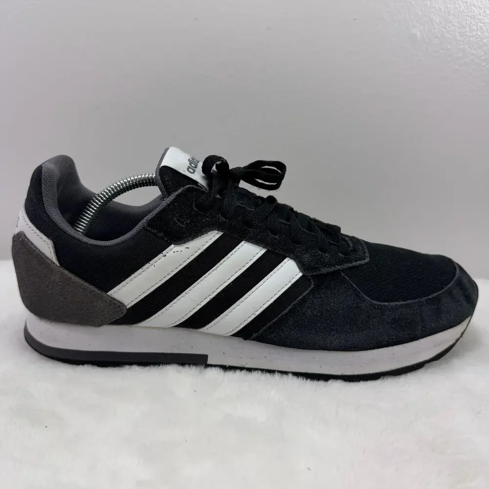 Adidas Retro Run Black/White Lifestyle Running Sneakers – Men’s US 11
